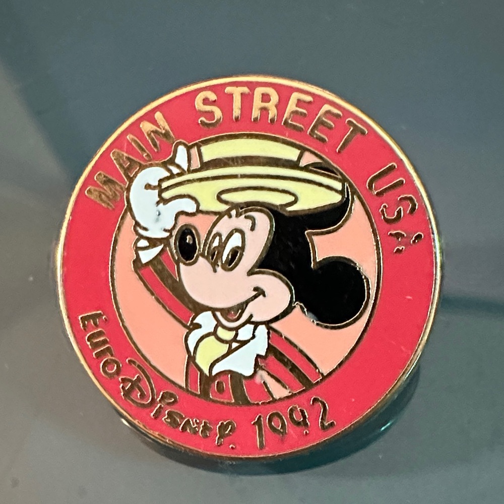 Disney Main Street USA Pin with Red and Pink